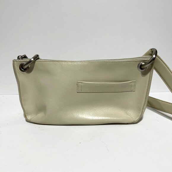 Hobo International Cream Leather Shoulder Bag With Blue Interior - Picture 2 of 11